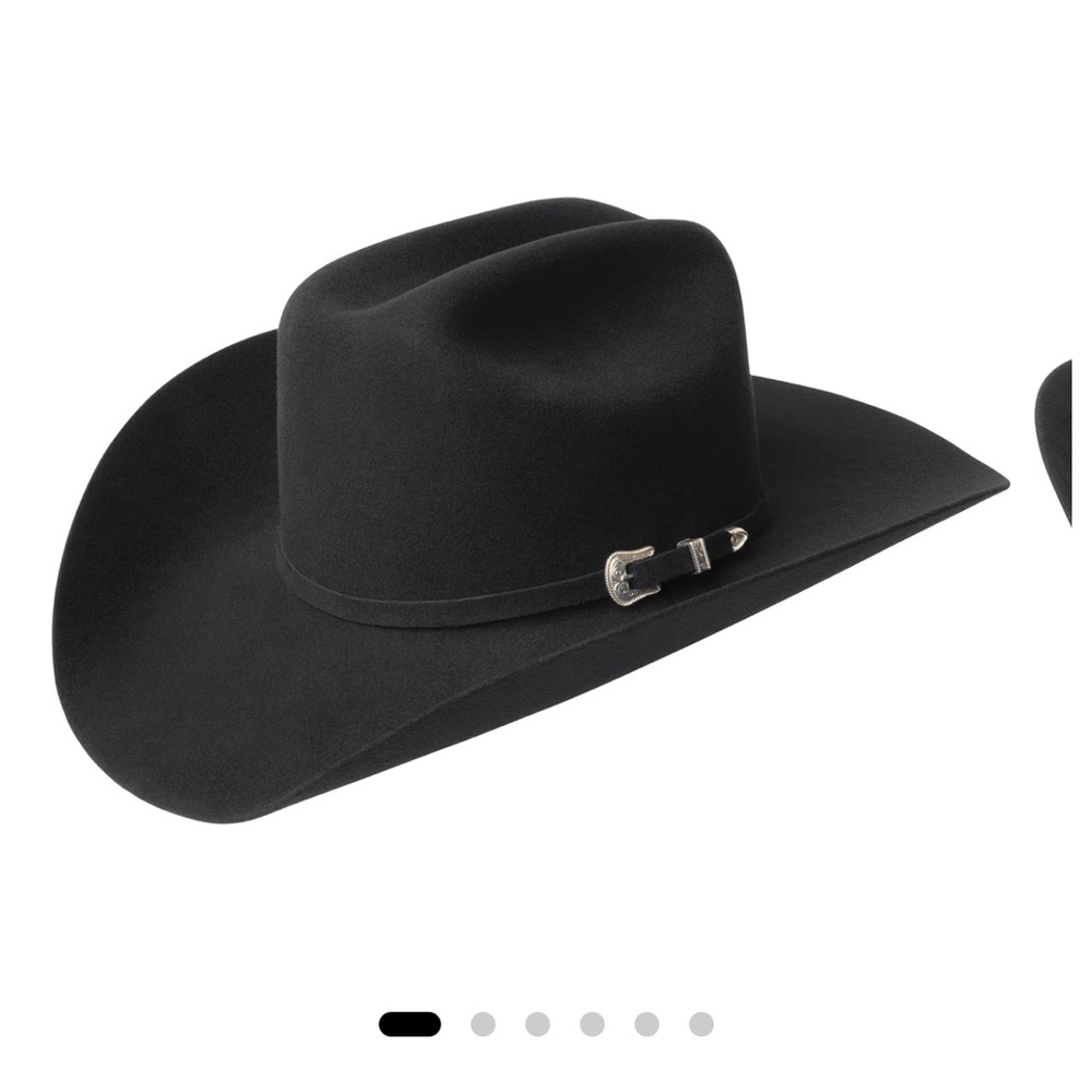 Men's Black Felt Western Hat with Silver Buckle Detail